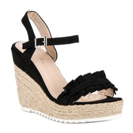 Bello Star Sandalias alpargatas negras negro 2