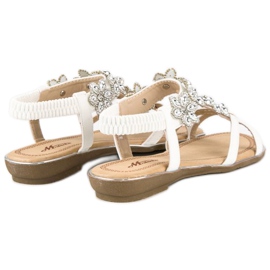 Sandalias planas elegantes blanco 3