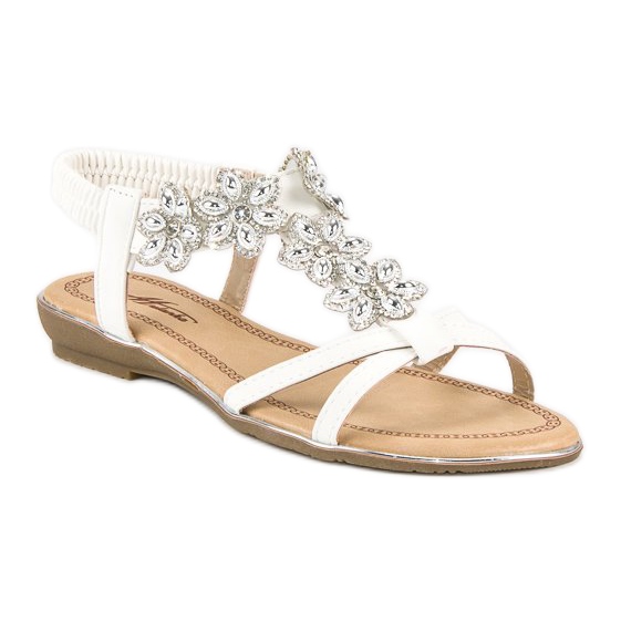 Sandalias planas elegantes blanco 1