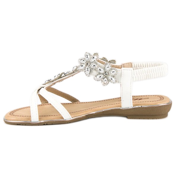 Sandalias planas elegantes blanco 2