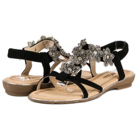 Sandalias planas elegantes negro 2 Sandalias planas elegantes negro 2