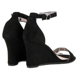 Sandalias cuña ante negro 1 Sandalias cuña ante negro 1
