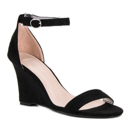 Sandalias cuña ante negro 3