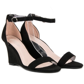 Sandalias cuña ante negro 2