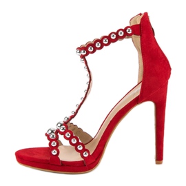 Elegantes sandalias rojas rojo 3