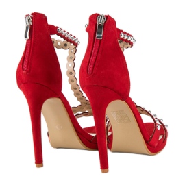 Elegantes sandalias rojas rojo 4