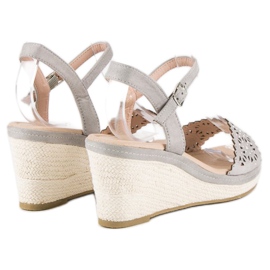 Ideal Shoes Alpargatas grises en la cuña 4