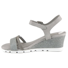 Ideal Shoes Sandalias cuña grises 3