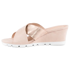 Ideal Shoes Zapatillas cuña rosas rosado 3