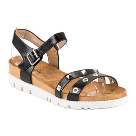 Forever Folie Sandalias negras con pedrería negro 3
