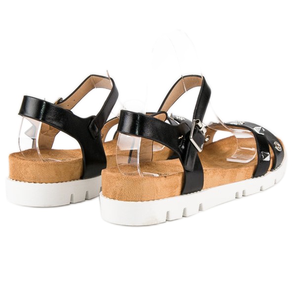 Forever Folie Sandalias negras con pedrería negro 1