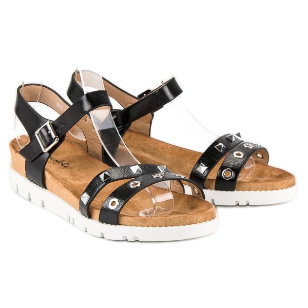 Forever Folie Sandalias negras con pedrería negro 2