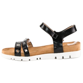 Forever Folie Sandalias negras con pedrería negro 4