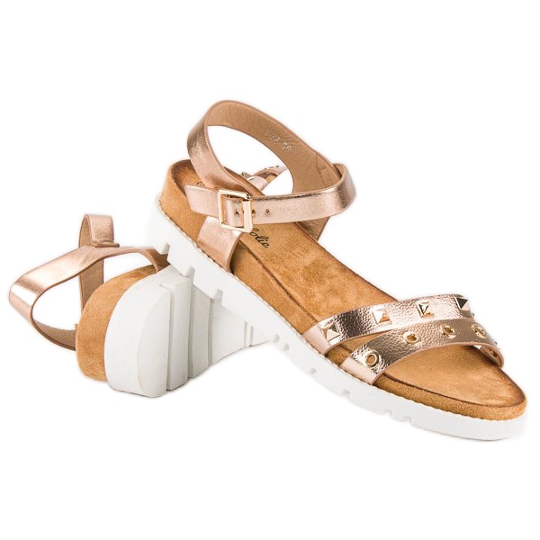 Forever Folie Sandalias rosas con pedrería rosado 2