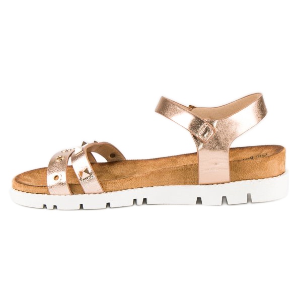 Forever Folie Sandalias rosas con pedrería rosado 1