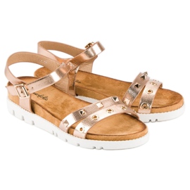 Forever Folie Sandalias rosas con pedrería rosado 3