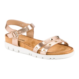 Forever Folie Sandalias rosas con pedrería rosado 4