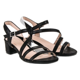 Ideal Shoes Sandalias planas negro 4