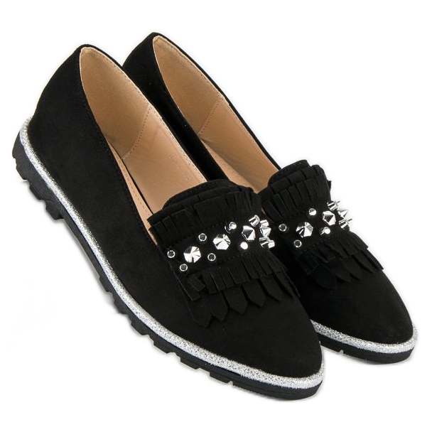 Forever Folie Mocasines elegantes de ante negro 1