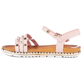 Anesia Paris Sandalias planas de roca rosado 3