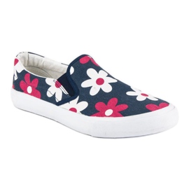 McKey Zapatillas sin cordones con flores azul 3