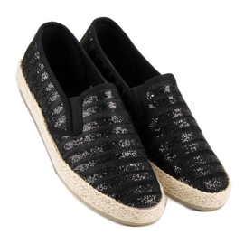 McKey Alpargatas a rayas de moda negro 4