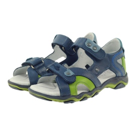 Sandalias con velcro Ren But 3277 denim azul verde 4