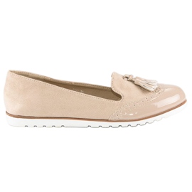 Super Me Mocasines beige con flecos 4