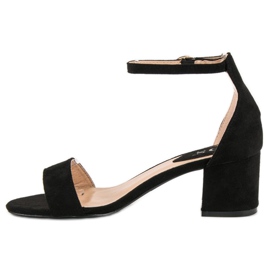 SDS Sandalias de tacón bajo negro 3