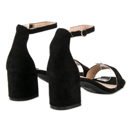 SDS Sandalias de tacón bajo negro 4