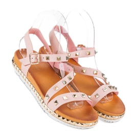 Anesia Paris Sandalias Rosas Con Tachuelas rosado 1