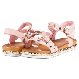 Anesia Paris Sandalias Rosas Con Tachuelas rosado 2