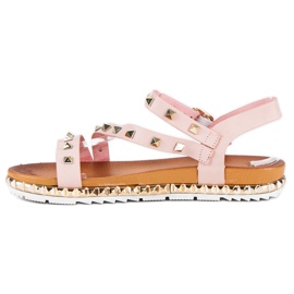 Anesia Paris Sandalias Rosas Con Tachuelas rosado 3