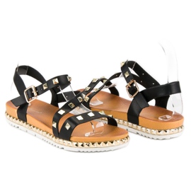 Anesia Paris Sandalias Negras Con Tachuelas negro 1