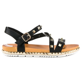 Anesia Paris Sandalias Negras Con Tachuelas negro 4