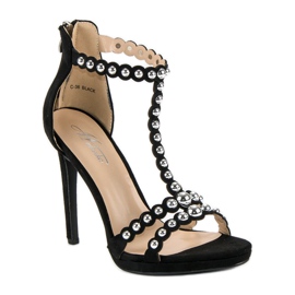 Elegantes sandalias negras negro 3