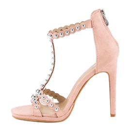 Elegantes sandalias rosas rosado 3