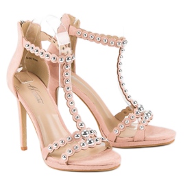 Elegantes sandalias rosas rosado 5