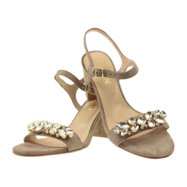 Sandalias en el poste beige Sagan 53214 3