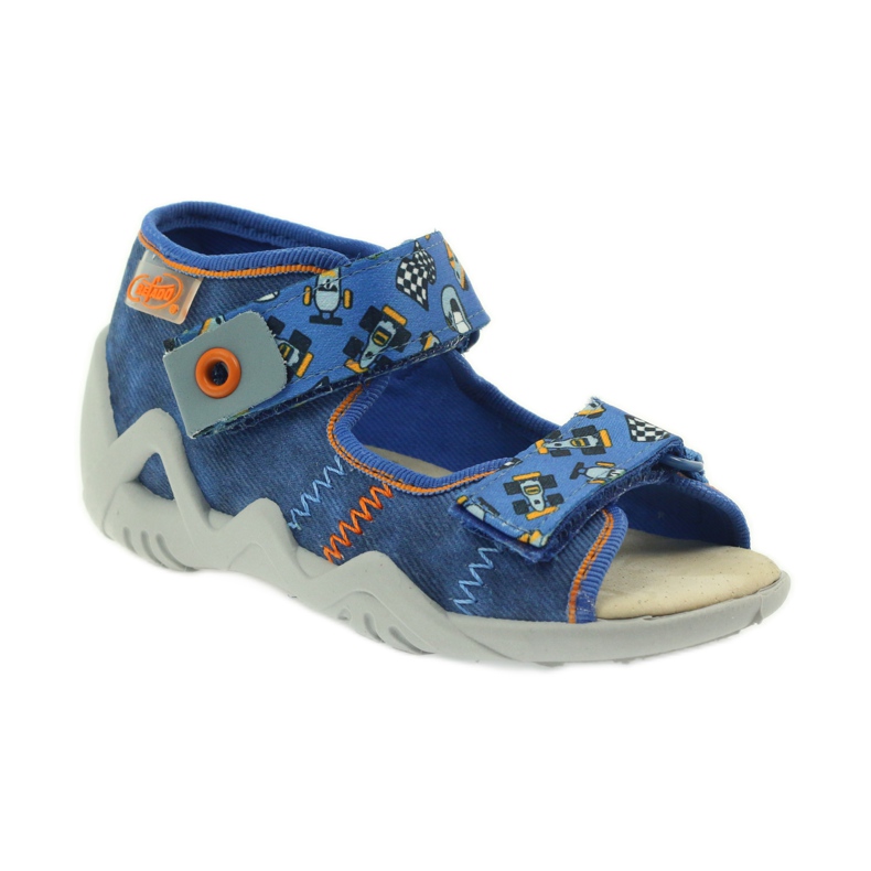 Sandalias befado 250p inserto piel azul naranja 1