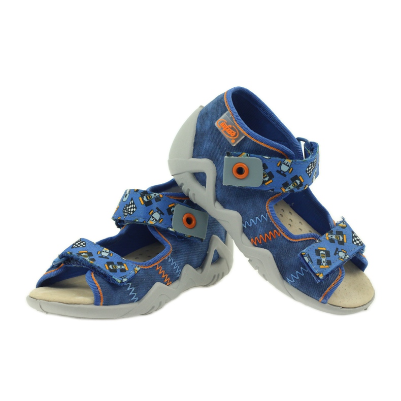 Sandalias befado 250p inserto piel azul naranja 3
