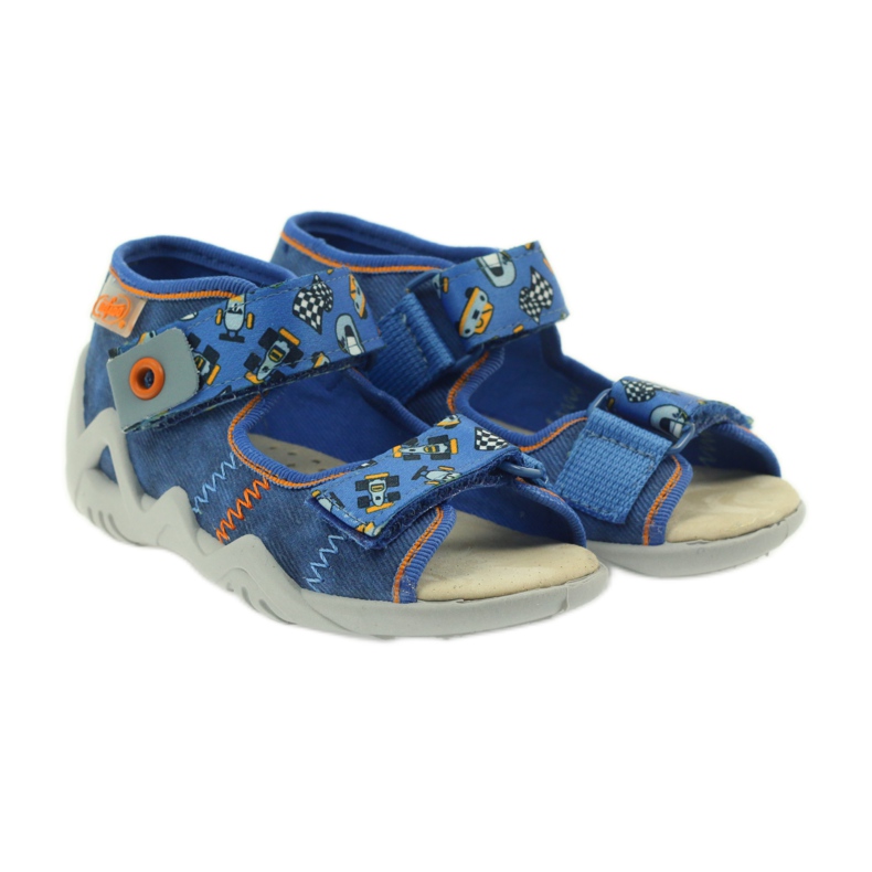 Sandalias befado 250p inserto piel azul naranja 4