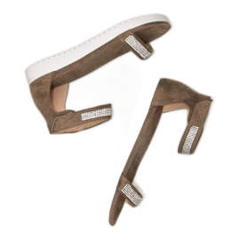 Evento Elegantes sandalias velcro marrón 6