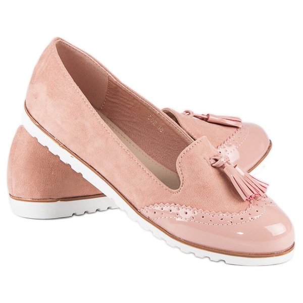 Super Me Mocasines rosas con flecos rosado 2