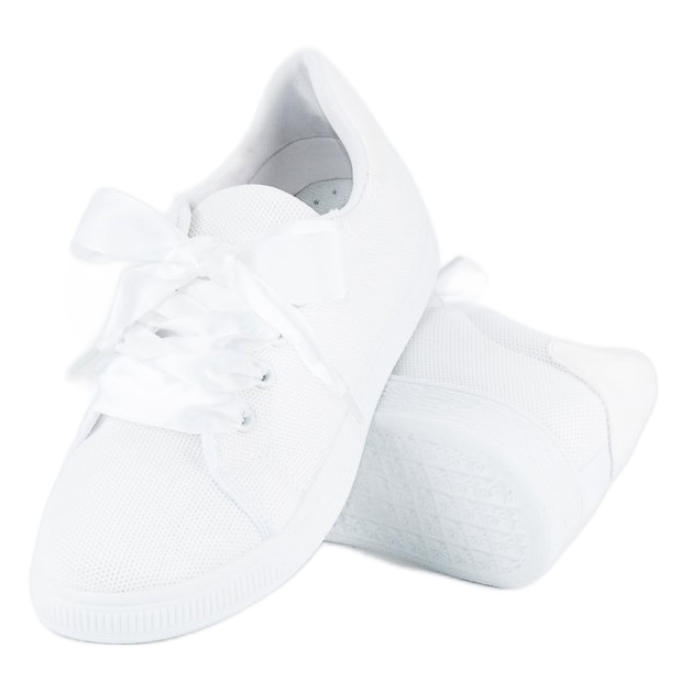 Deportivas de tejido con cordones blanco 2 Deportivas de tejido con cordones blanco 2
