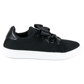 Deportivas de tejido con cordones negro 5