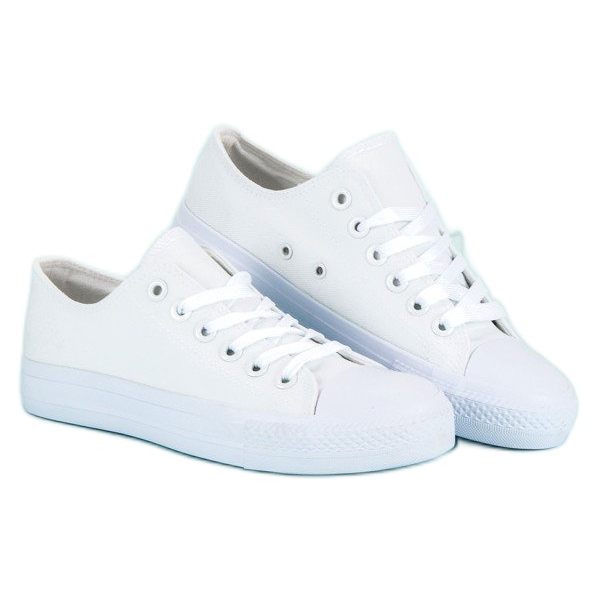 Zapatillas blancas con ribete blanco 1 Zapatillas blancas con ribete blanco 1