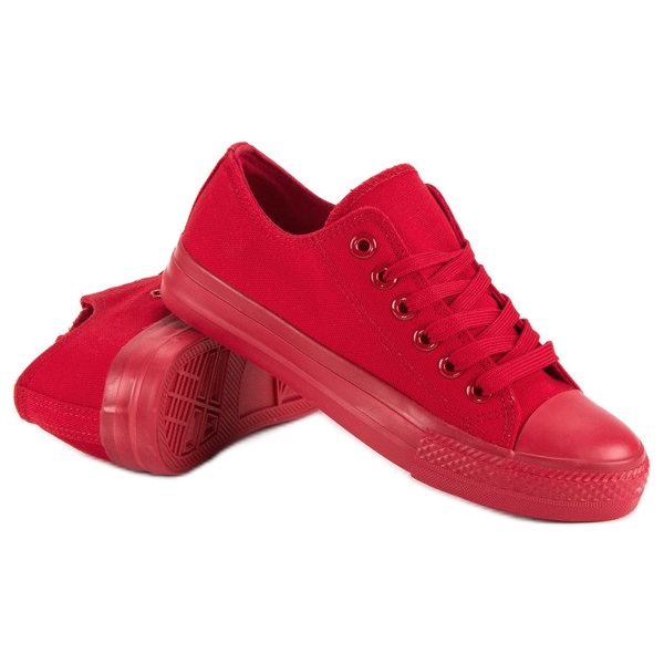 Zapatillas rojas con ribete rojo 2