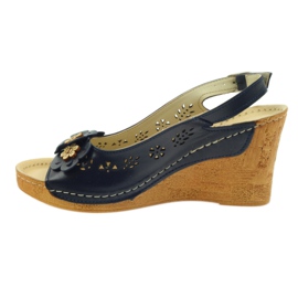 Sandalias de cuña Gregors 648 azul marino 2