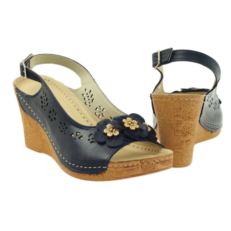 Sandalias de cuña Gregors 648 azul marino 3